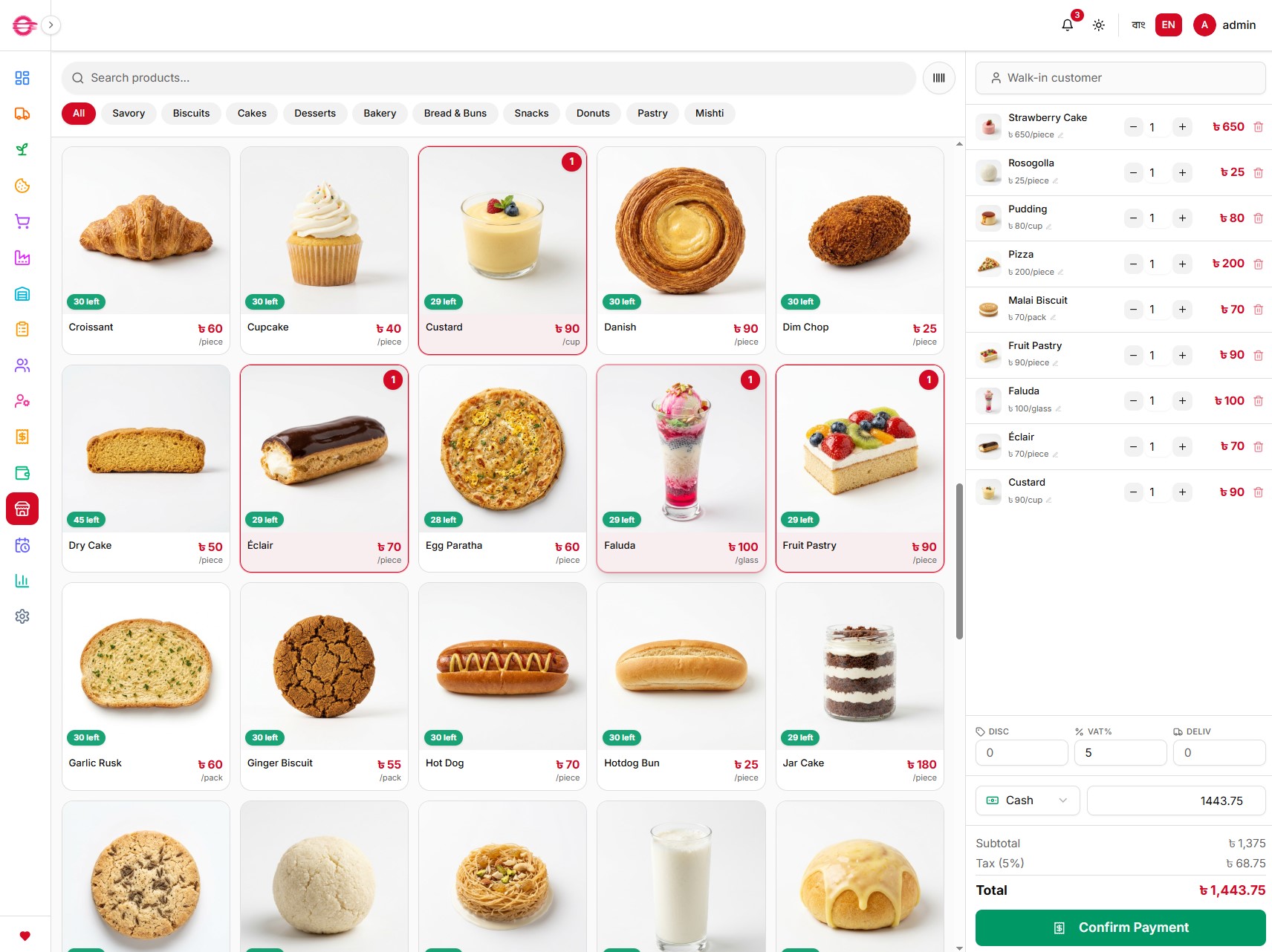 SmartRestora POS checkout screen