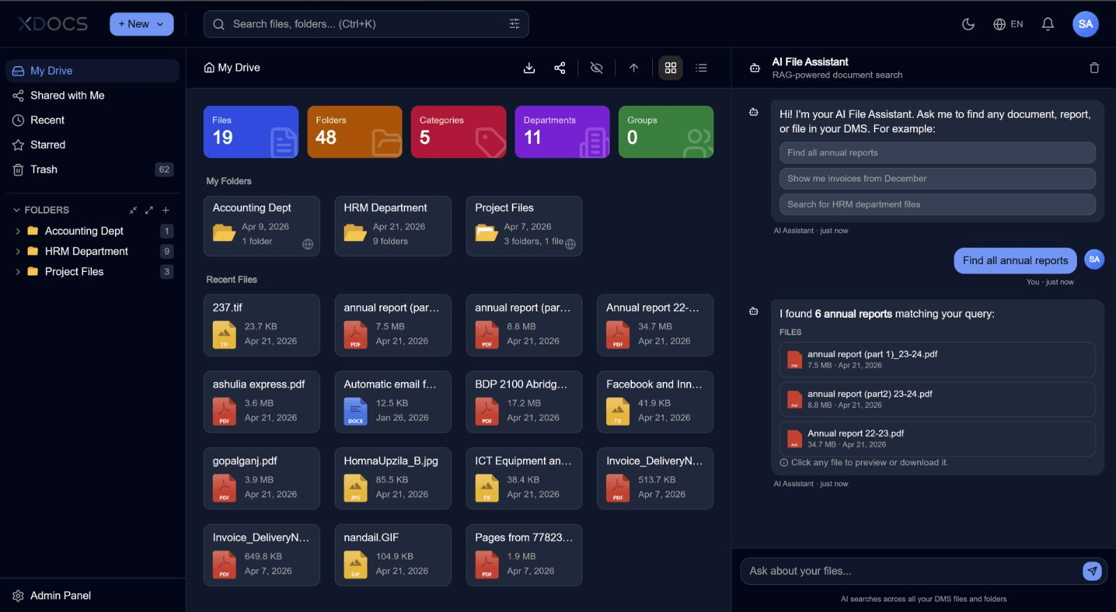 XDOCS AI DMS screenshot 1
