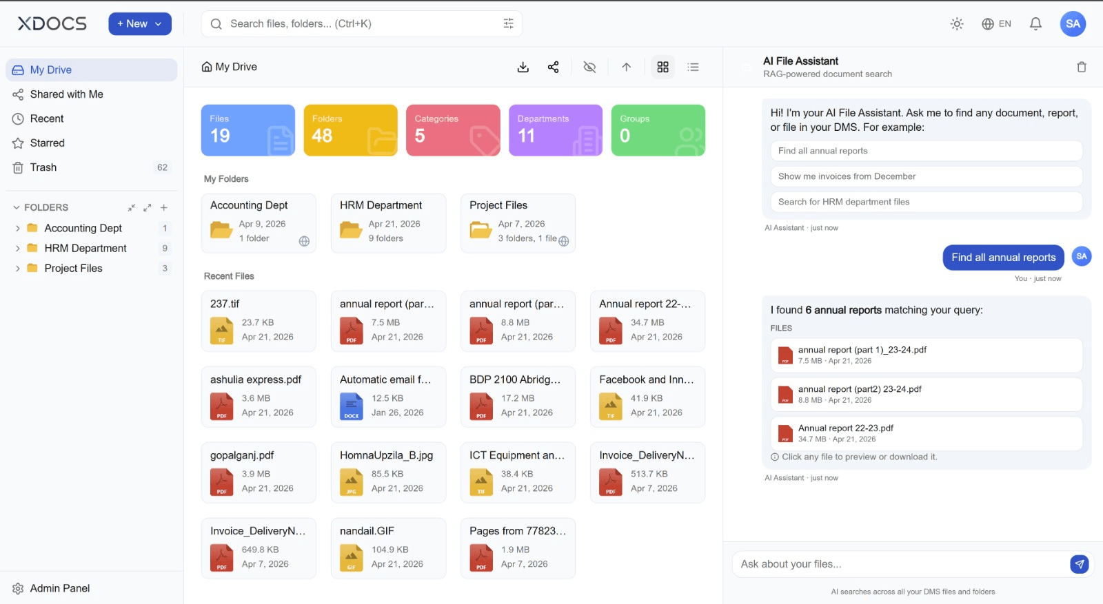 XDOCS AI DMS screenshot 2
